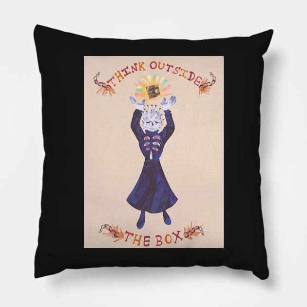 Think Outside The Box Pillow by Hkasof