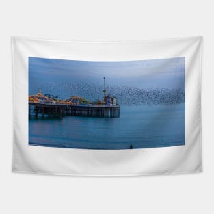 The starling murmuration, Brighton Seafront, England Tapestry