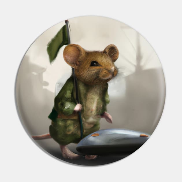 military rat holding a flag Pin by Ginstore