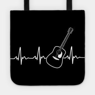 Acoustic guitar heartbeat - perfect gift idea for guitar players, lovers, best gift for birthday, christmas or any occasion, best guitar gift for men, women, kids, boys, girls, father, mother,, Tote