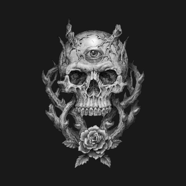 Skull and Rose by Paul_Abrams