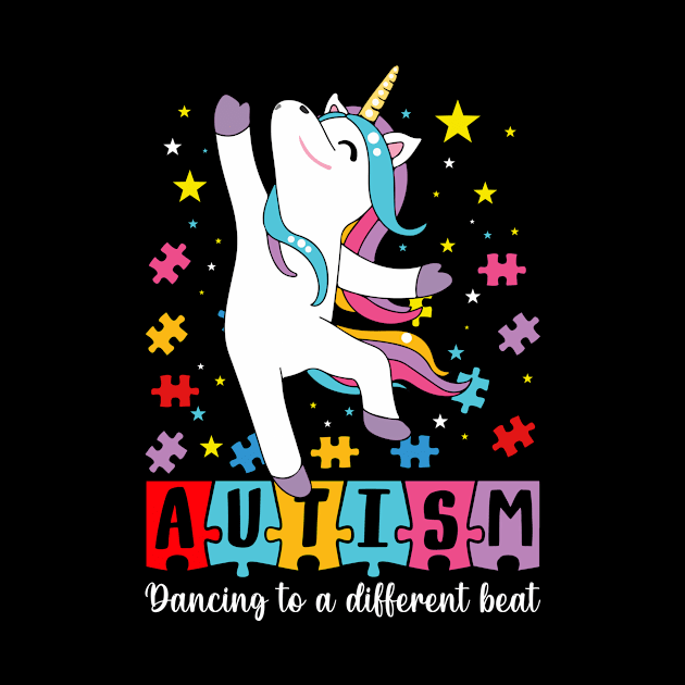 Autism awareness Dabbing Unicorn Puzzle by peskyrubeus