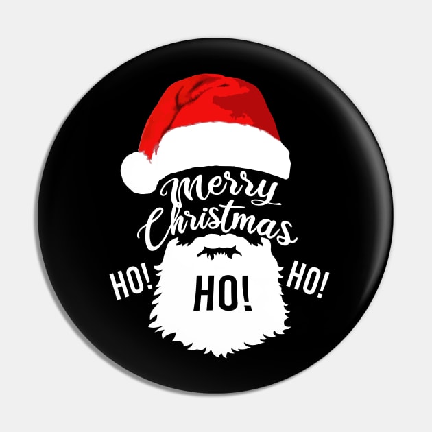 Merry Christmas Ho Ho Ho Santa Claus Beard Pin by dnlribeiro88