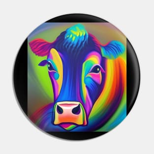 Rainbow Cow Painting Pin