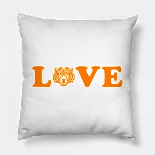 I Love Tigers Orange Pillow