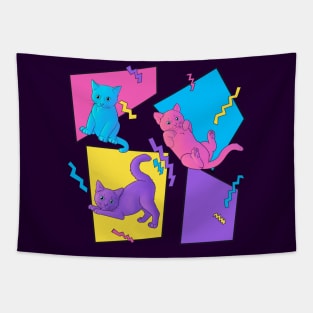 Colorful cats and zig zags Tapestry