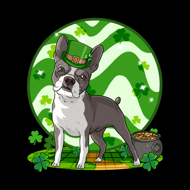 Boston Terrier Dog St Patricks Day Leprechaun by Noseking