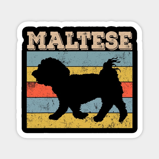 Maltese Dog Vintage Style Retro Distressed Magnet by IainDodes