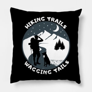 Hiking Trails Wagging Tails Pillow