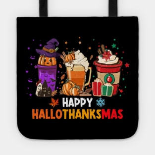 Coffee Costume Halloween Thanksgiving Christmas Happy Hallothanksmas Tote