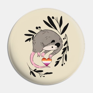 Lesbian Pride Possum Pin