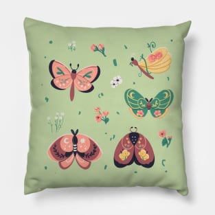 Moths and Wildflowers Pillow