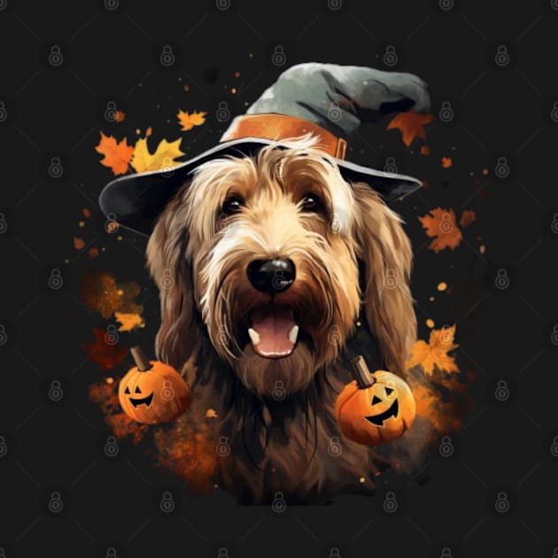 Halloween Otterhound in Hat by NatashaCuteShop