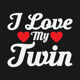 Twin Cute Family Love Brother My Sister Heart T-Shirt