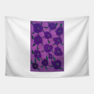 Abstract Purple Violets Tapestry