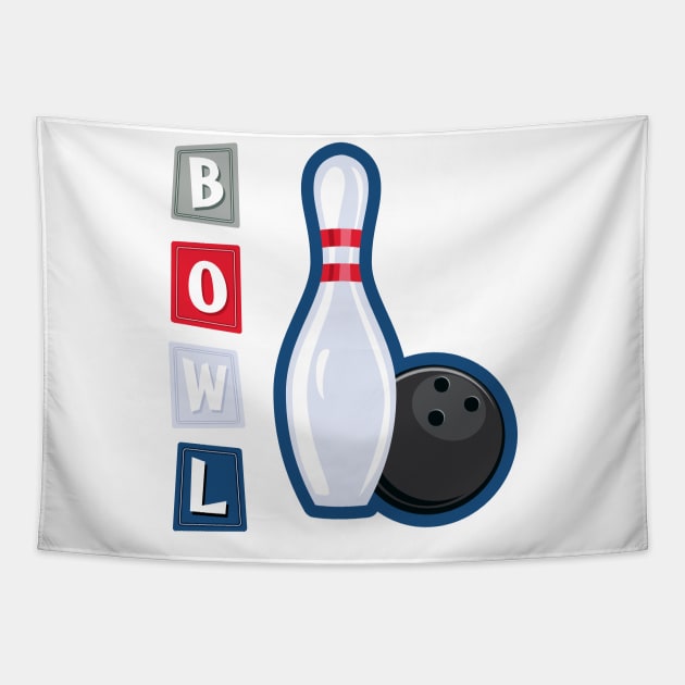 Retro Bowling Tapestry by SWON Design