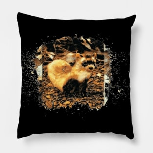 Black footed Ferret art design Pillow