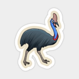 Happy cassowary bird cartoon illustration Magnet