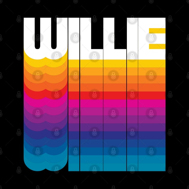 Retro Willie Proud Personalized Name Gift Retro Rainbow Style by Time Travel Style