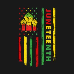 Juneteenth Flag Black Power Fist T-Shirt