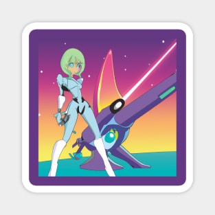 Anime Girl with Space Gun Magnet