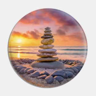 Stones cairn on the beach Pin