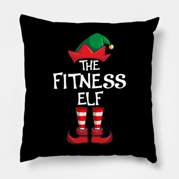 Fitness Elf Matching Family Christmas Sporty Pillow by hazlleylyavlda