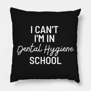 I Can't I'm In Dental Hygiene School, Dental Hygiene Student Gift Pillow