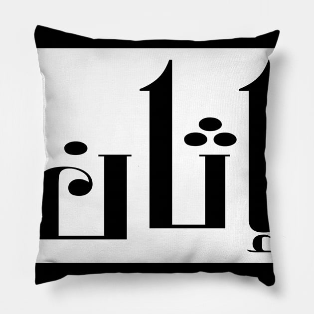 Ethan in Cat/Farsi/Arabic Pillow by coexiststudio