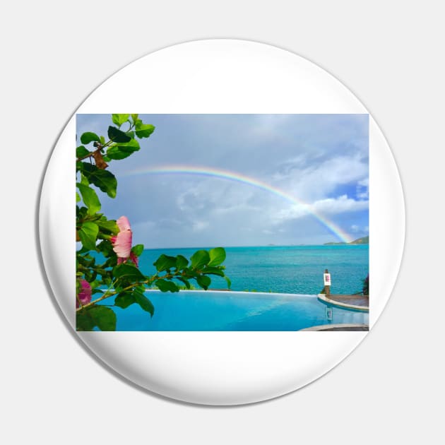 Rainbow over Hibiscus Pin by ephotocard