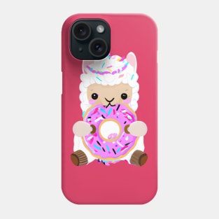 Sheep Eating a Donut, Cute Sheep, Kawaii Phone Case