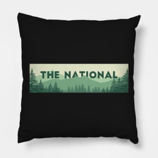 The National Band Logo Forest and Mountains Pillow