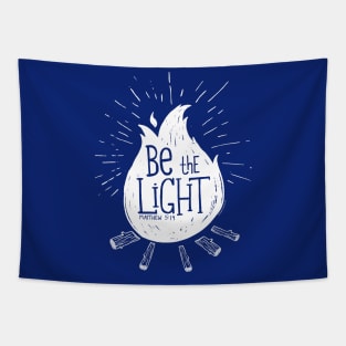 Be the Light Campfire Illustration - Matthew 5:14 Bible Verse Art Tapestry