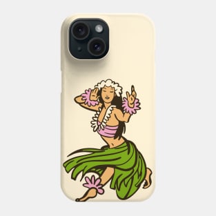 Vintage Hawaiian Hula Dancer Cartoon // Retro Hula Girl C Phone Case