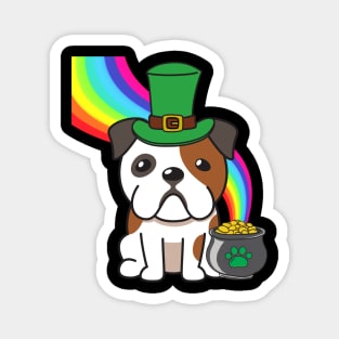 Funny bulldog celebrates st patricks day Magnet