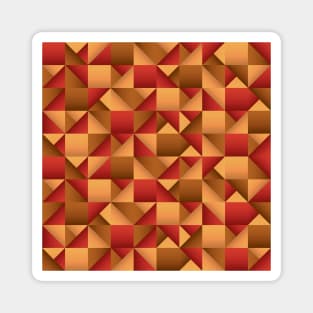 Copper and Red Geometric Pattern Magnet