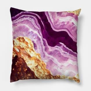 Amethyst and gold  texture Pillow