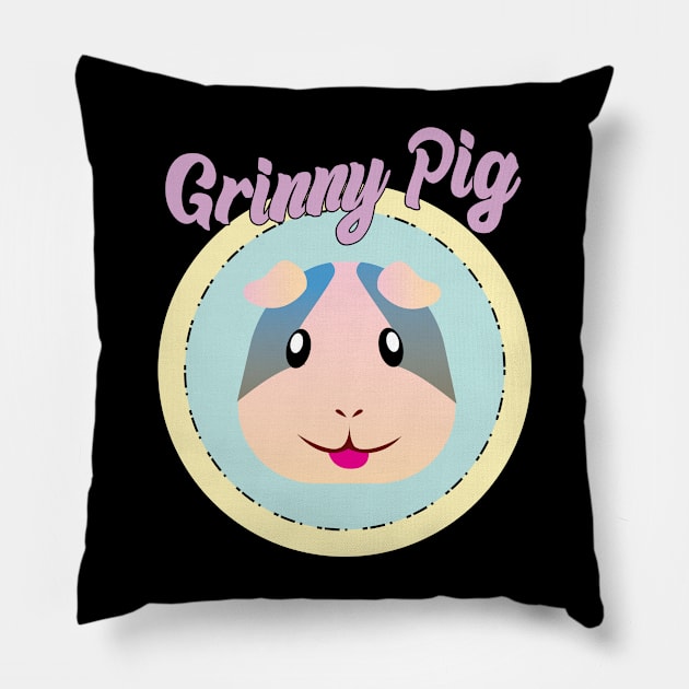 Grinny Pig Gift for Guinea Pig Lovers Cute Guinea Pig Pillow by Riffize