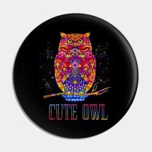 Cute Owl Animal Colorfull Pin
