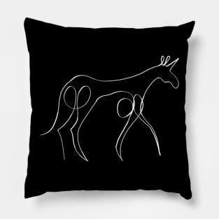 Continuous Line Unicorn V02 Pillow