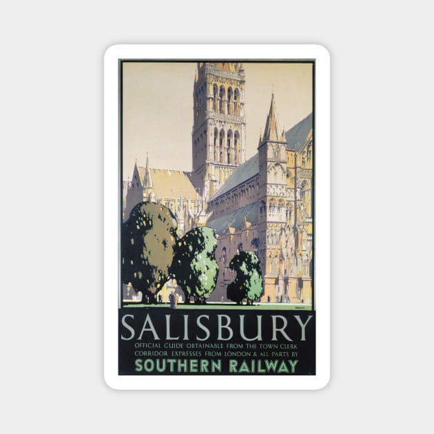 Salisbury, Wiltshire - SR - Vintage Railway Travel Poster - 1932 Magnet by BASlade93