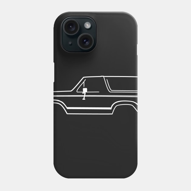 1980-1986 Ford Bronco White Side No Logo Phone Case by The OBS Apparel