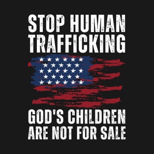 Stop Human Trafficking, God's Children Are Not For Sale US American Flag T-Shirt