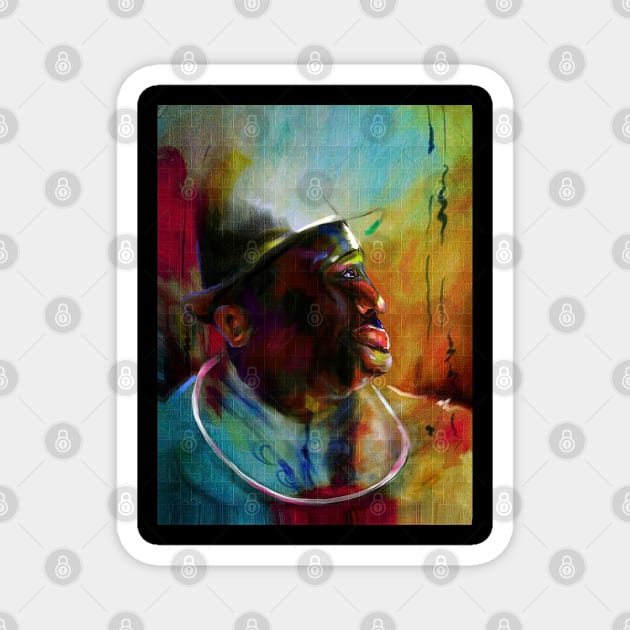 Bight of Biafra dweller: abstract Painting Magnet by Teebevies