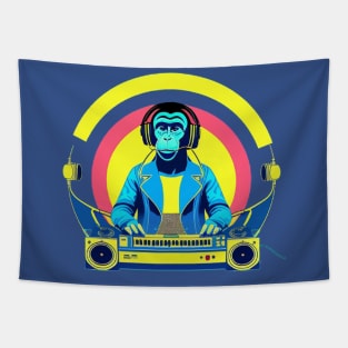 DJ Monkey Thinker Tapestry