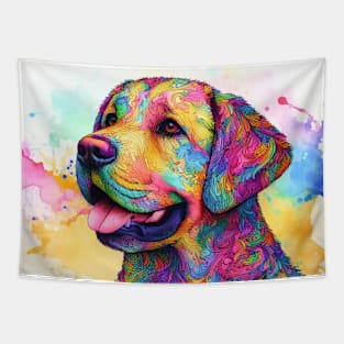 Abstract painting of a Lab looking Dog Tapestry