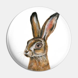 Brown hare Pin