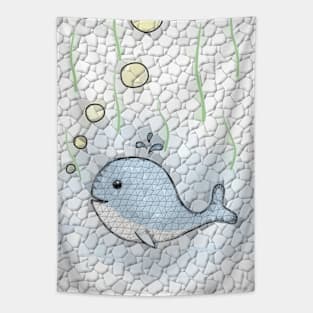 The happy Whale - A polygon Design Tapestry