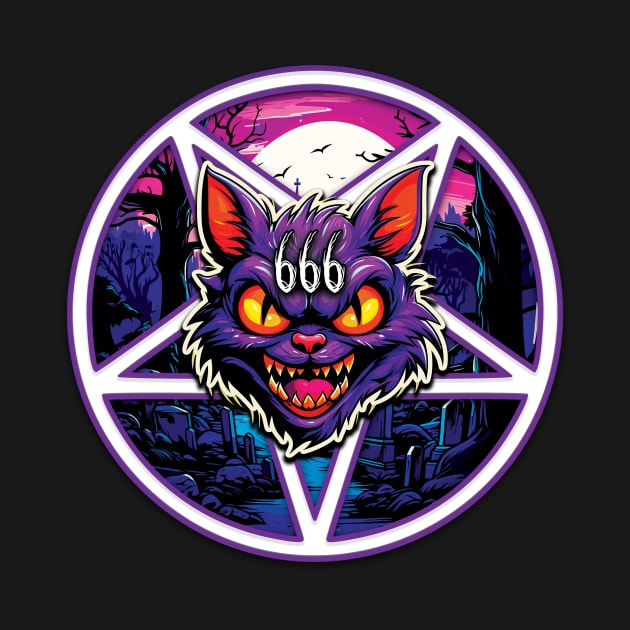 Devil Cat 666 Pentagram by Gothic Museum