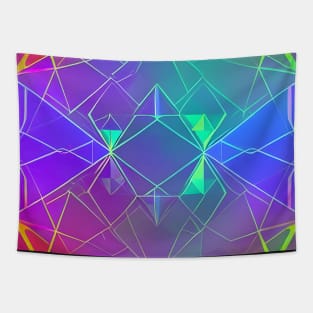 Neon Line Geometric Tapestry